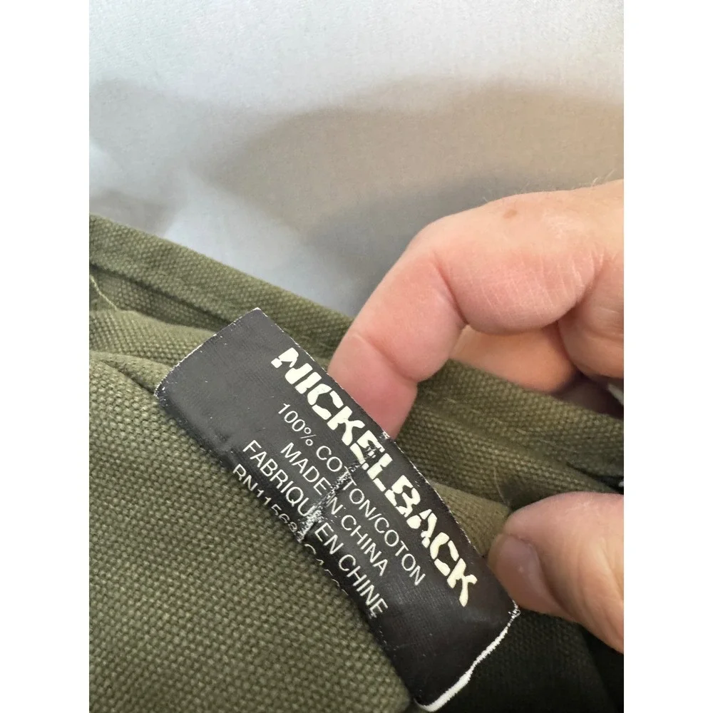 Nickelback Band Merchandise Messenger Bag Olive Green Canvas Crossbody Utility